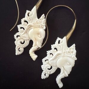 Ganesh Bone Earrings